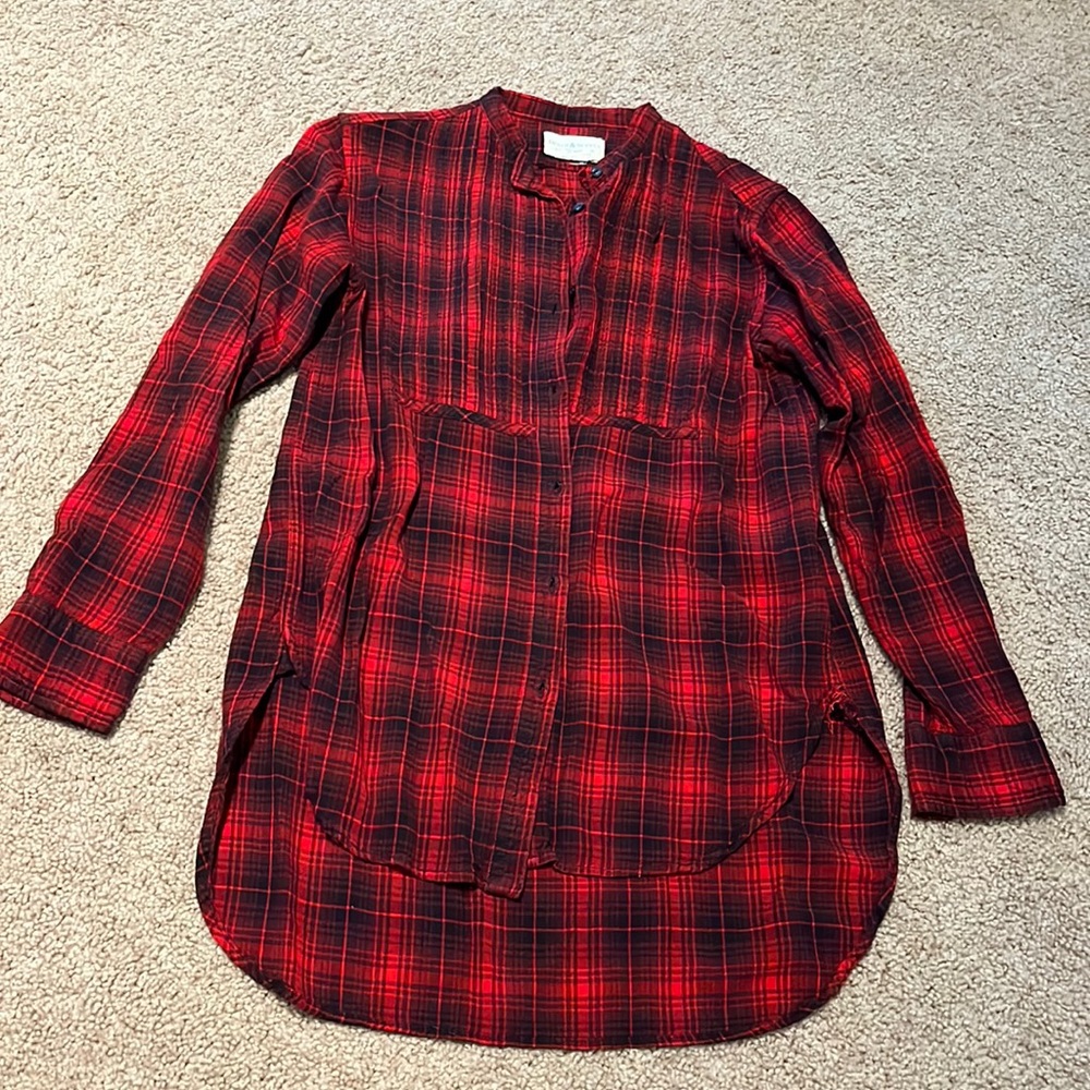 Ralph Lauren Red and Black Plaid Blouse
